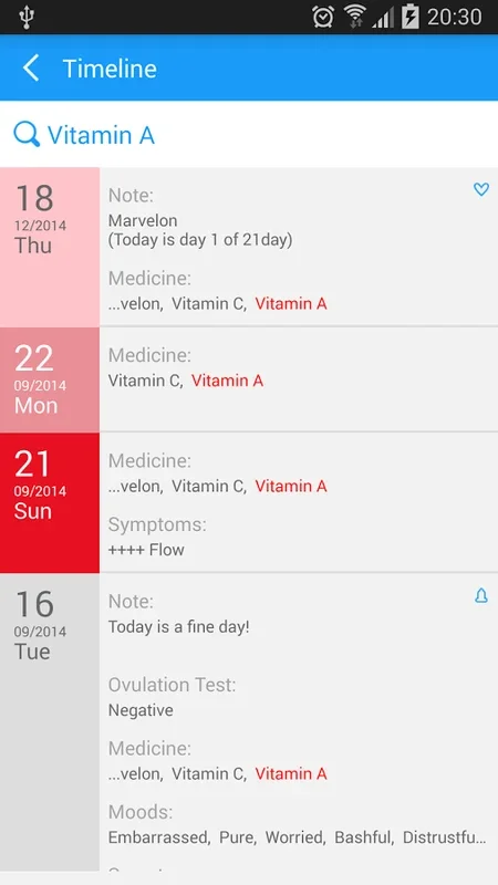 Holo Blue Theme - Free for Android: Enhance Your Period Calendar