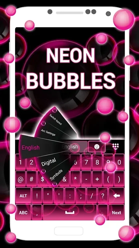 Neon Bubbles Keyboard for Android - Enhance Your Typing