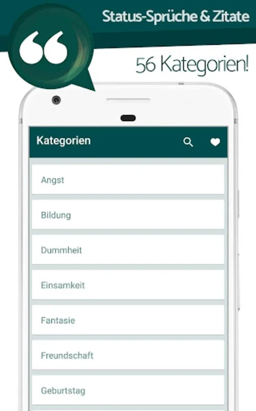 (In German) Status-Sprüche & Zitate for Android - Enhance Social Media Messages