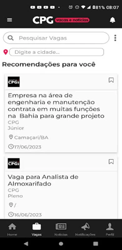 CPG Vagas e Noticias for Android - Stay Informed