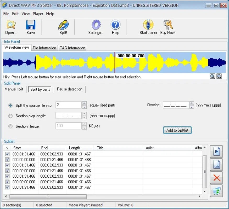 Direct WAV MP3 Splitter for Windows: Effortless Audio File Splitting