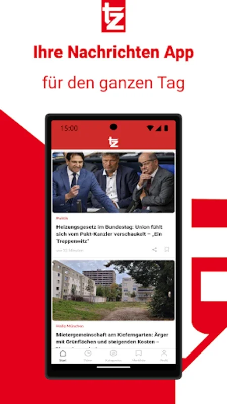 tz - Deine News für München for Android: Comprehensive News App