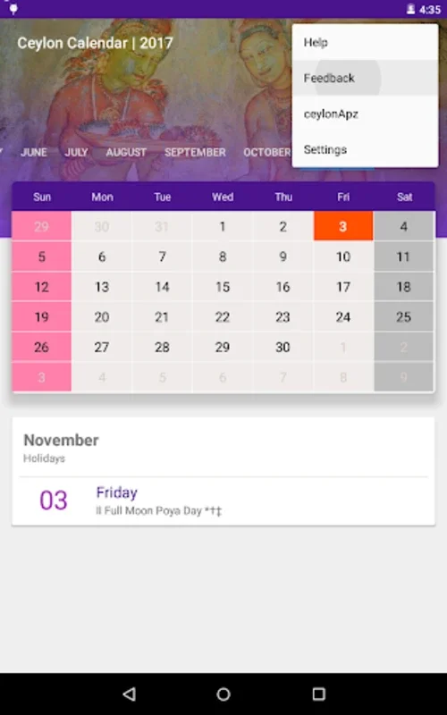 Ceylon Calendar 2015 for Android - Manage Sri Lankan Holidays