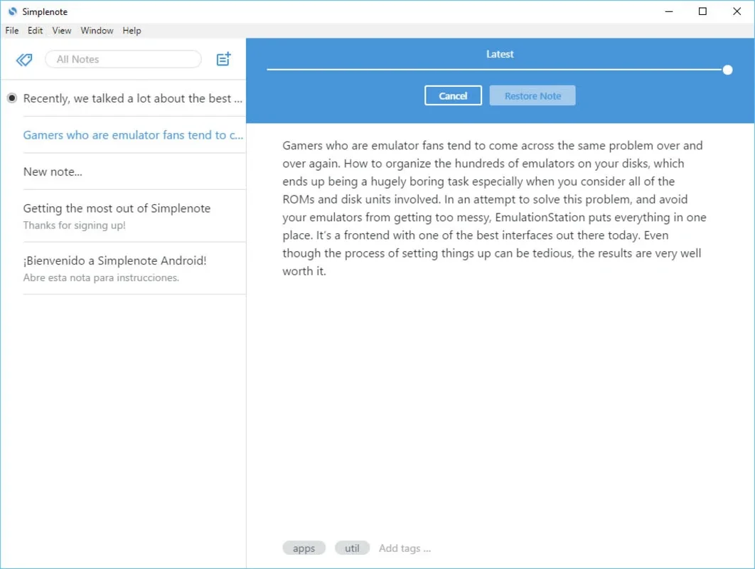 Simplenote for Windows - A Simple Note-Taking App