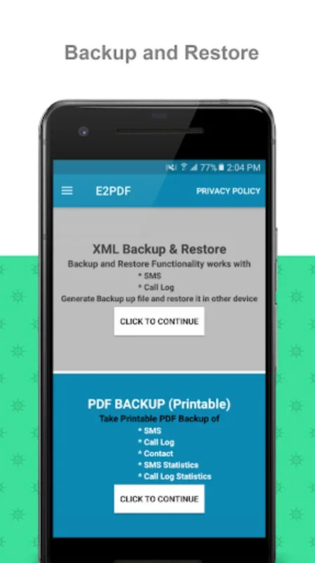 E2PDF SMS Call Backup Restore for Android: Secure Your Communications