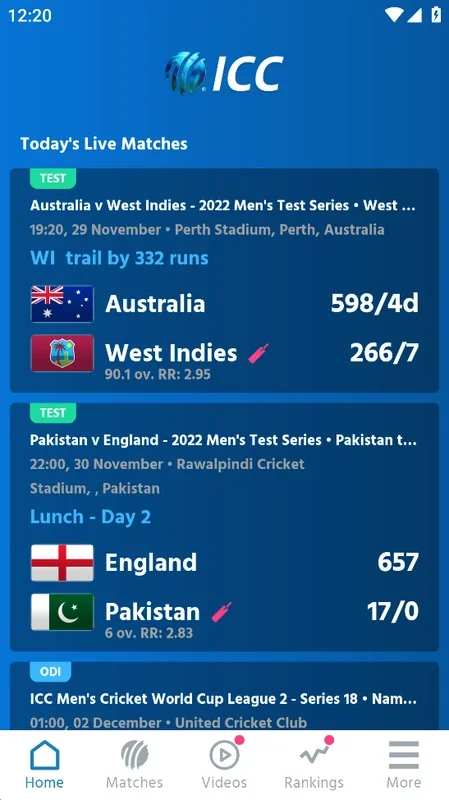 ICC Cricket for Android: All - in - One Cricket Information