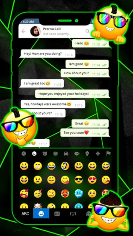 Neon Green SMS for Android - Customizable Typing