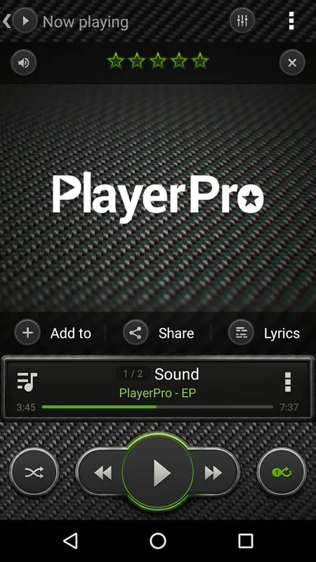 PlayerPro Carbon Skin for Android - Stylish Upgrade