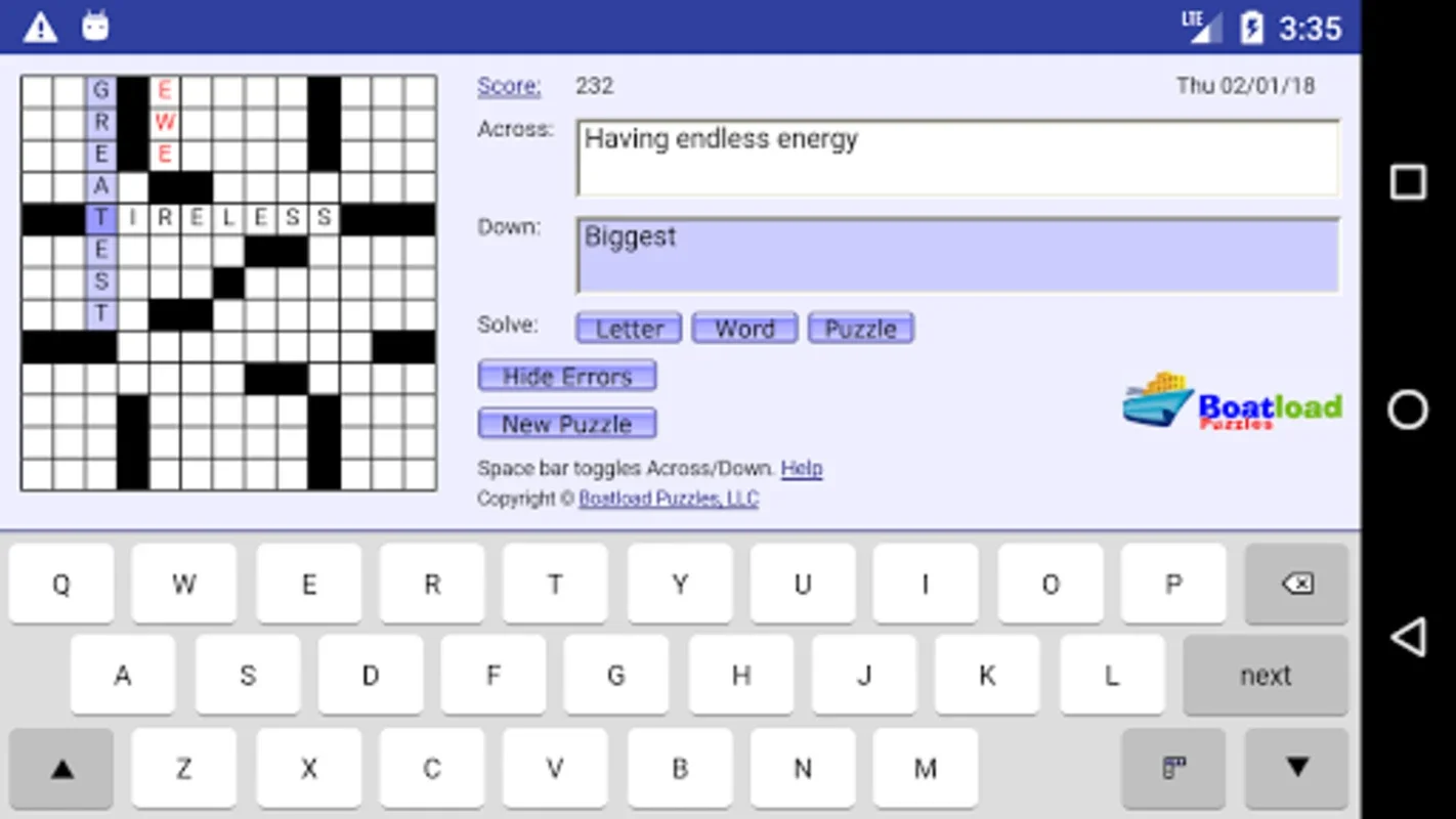 Daily Crosswords for Android - Enjoy 40,000 Puzzles