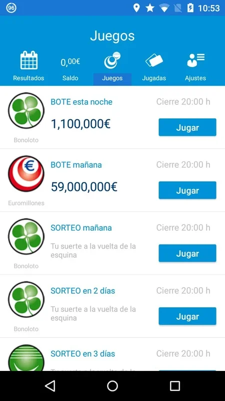 Lotería El Negrito for Android - Manage Your Lottery Bets