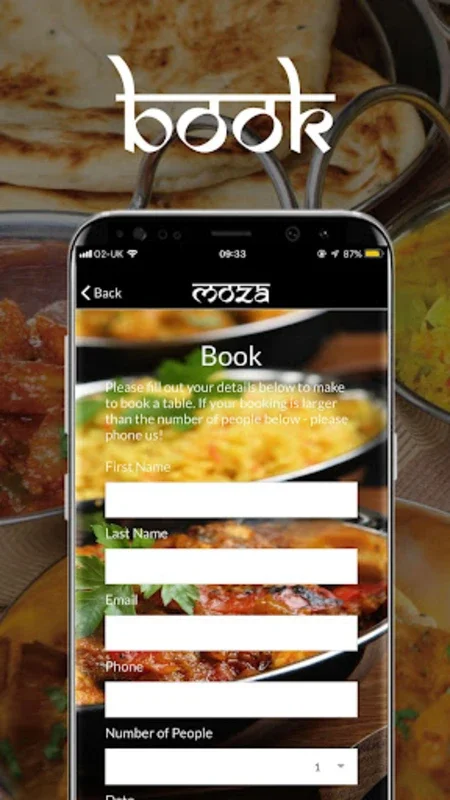 Moza Indian Restaurant for Android - Delicious Cuisine