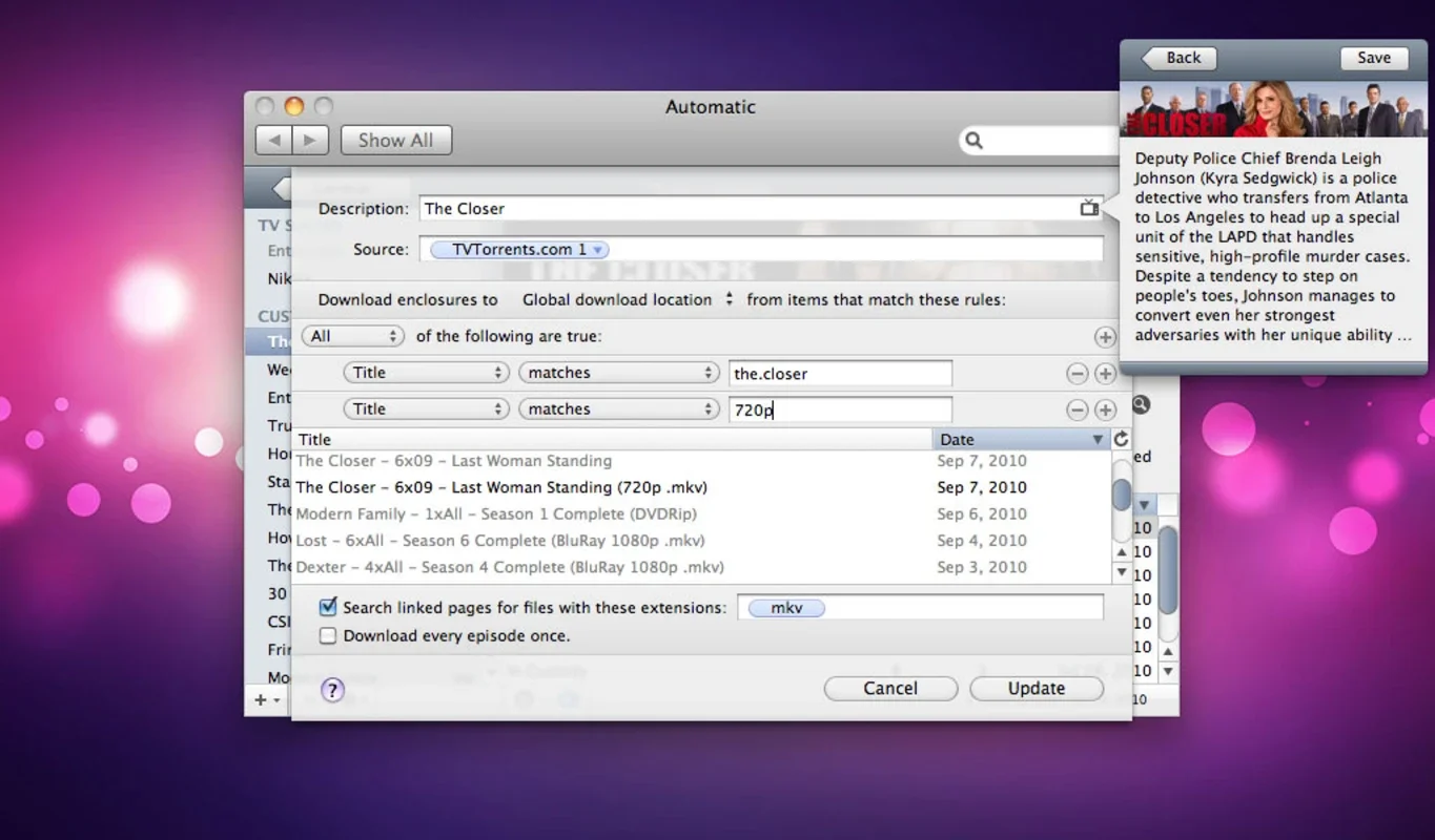 Automatic for Mac - Automate RSS - Linked File Downloads