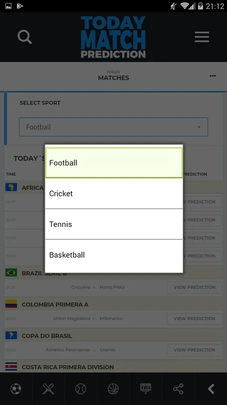 Today Match Prediction - Sports Predictions for Android