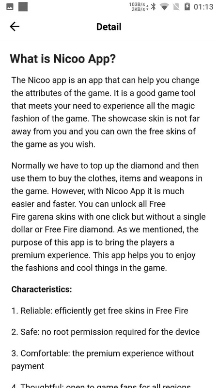 Nicoo for Android - Unlock Free Fire Skins