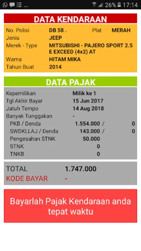 Pajak Kendaraan Sulut for Android: Simplify Vehicle Tax Management