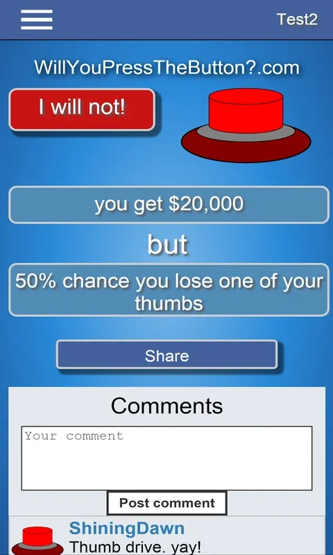 Will You Press The Button? for Android - Engaging Moral Dilemmas