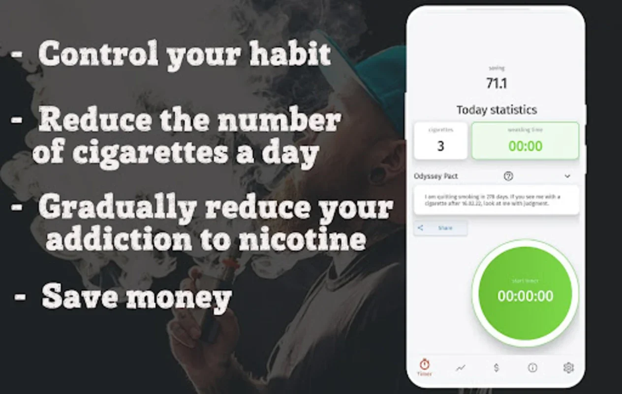 SWay for Android: Gradual Smoking Reduction