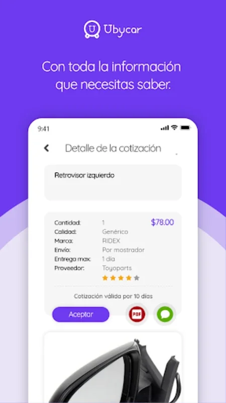 Ubycar: Repuestos de Vehículos for Android - Streamlined Vehicle Part Sourcing