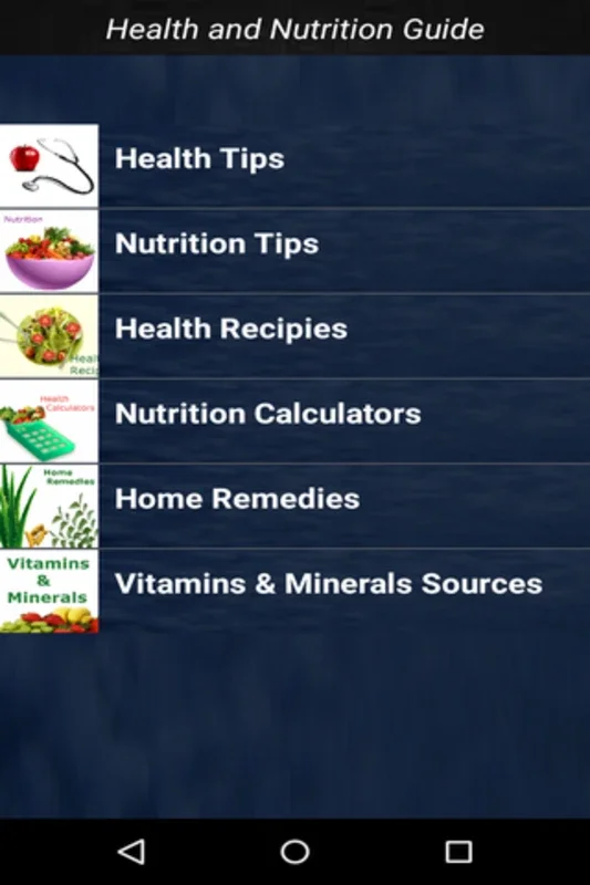 Health and Nutrition Guide for Android: Empowering Wellness