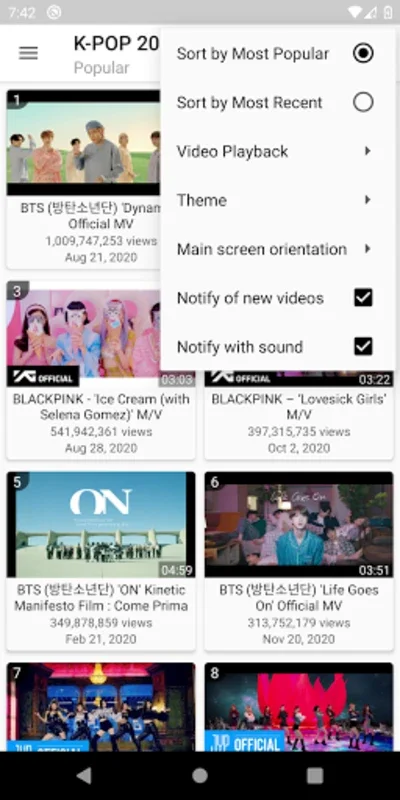 K-POP Tube - Popular & Recent for Android: Explore K-POP World