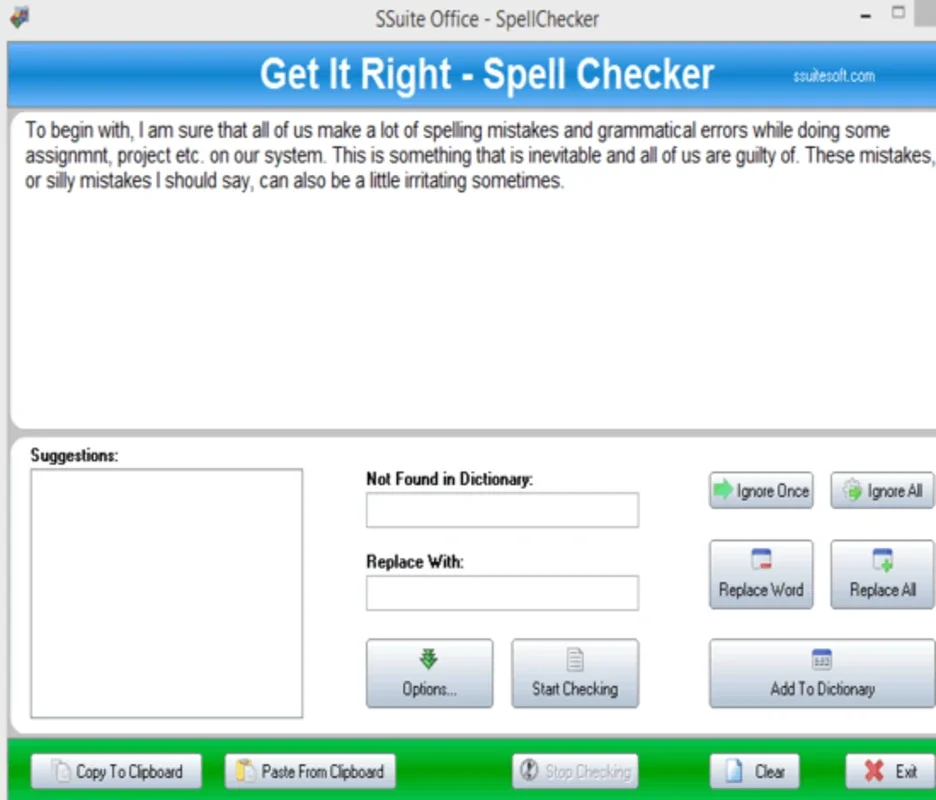 SSuite Spell Checker for Windows: Efficient Spelling Check