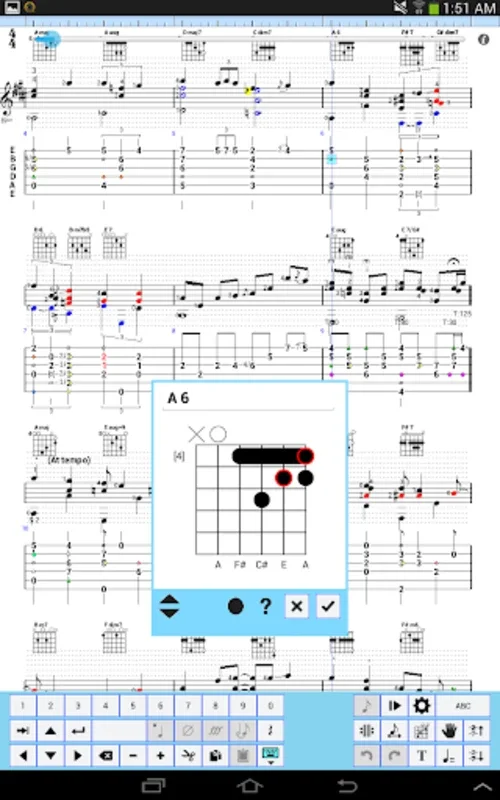 TEFpad for Android - Versatile Music Tablature Editor