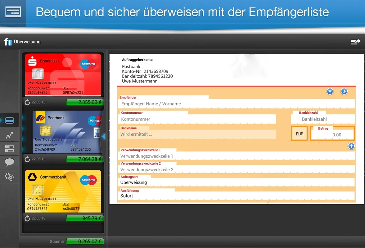 finanzblick for Android - Comprehensive Financial Management