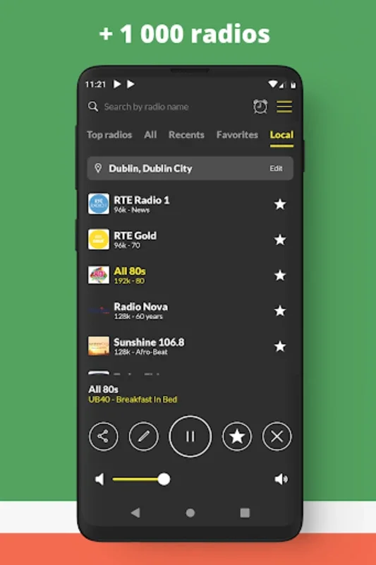 Radio Ireland FM online for Android - Seamless Irish Radio