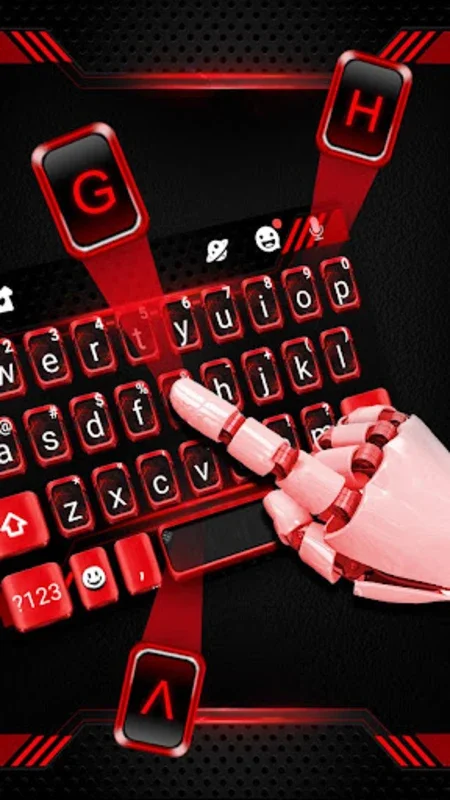 Black Red Tech Keyboard Theme for Android - Stylish and Functional