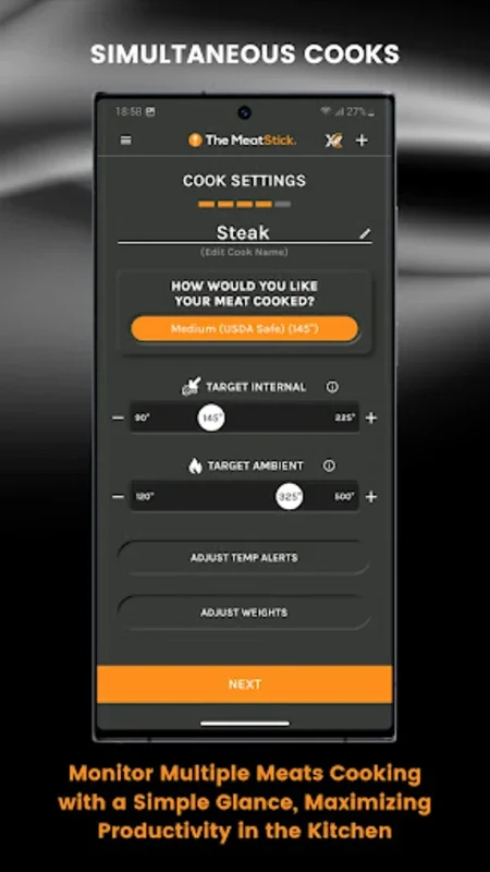 The MeatStick for Android - Ideal for Perfect Meat Cooking