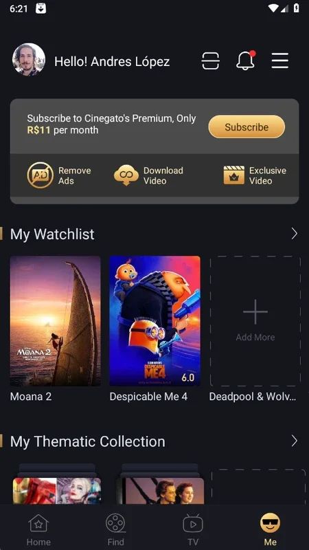 Cinegato for Android - Rich Streaming Experience