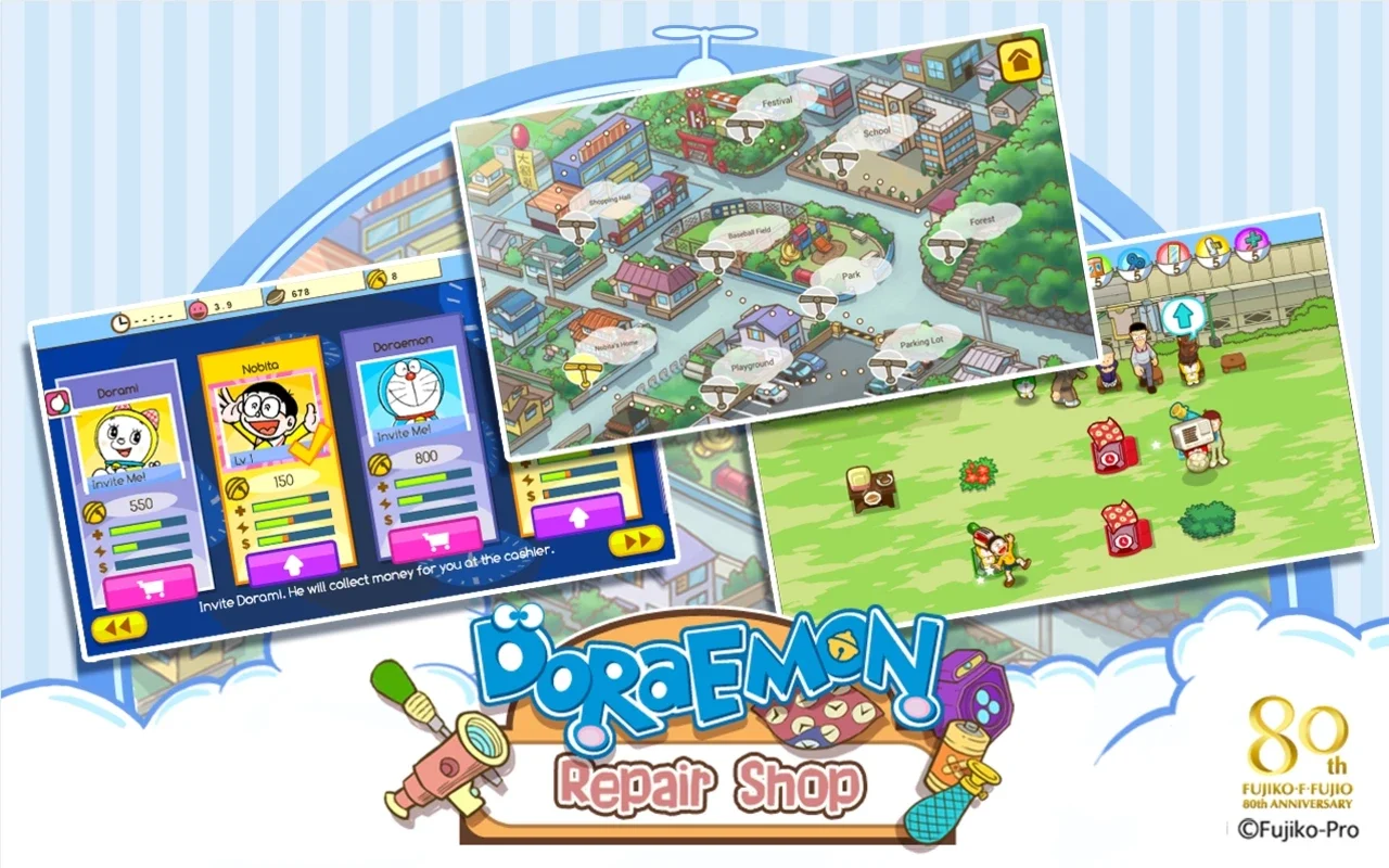 Doraemon RepairShop for Android: Manage with Popular Characters