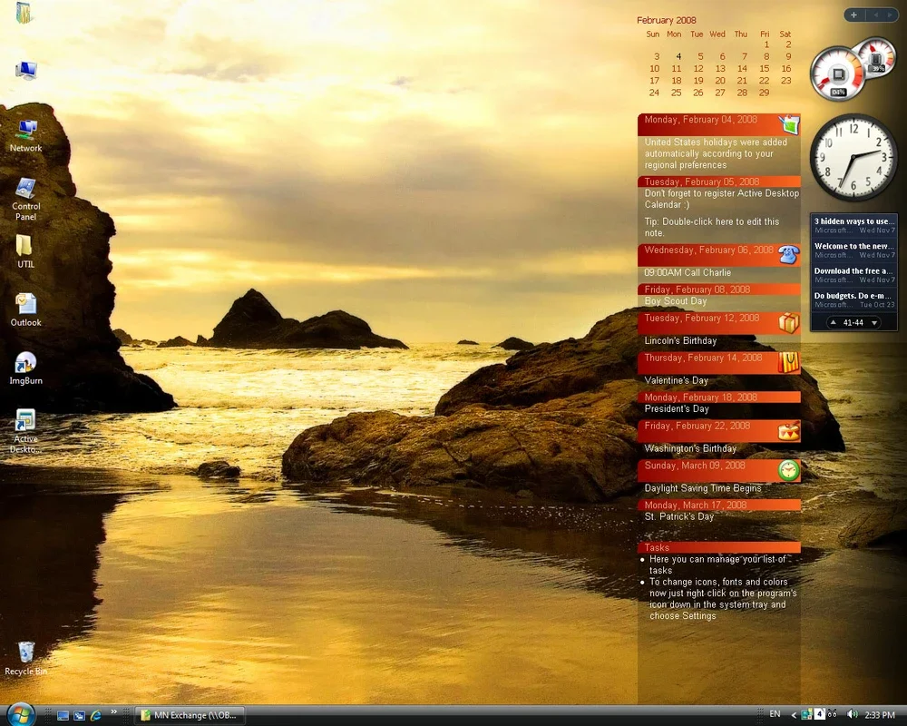 Active Desktop Calendar for Windows - Organize Your Desktop