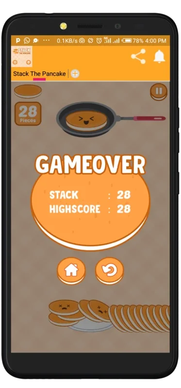 Stack The Pancake game for Android - Fun Stacking Challenges