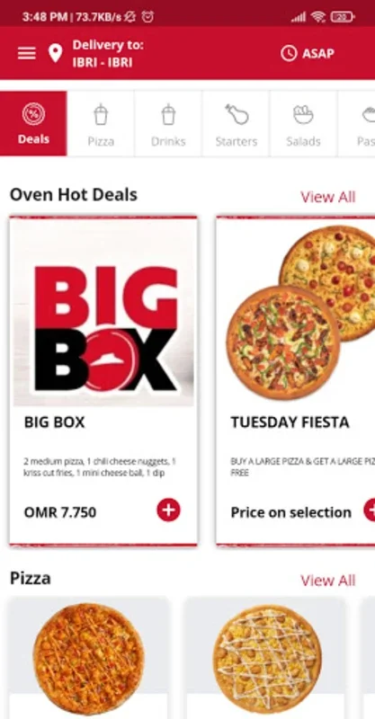 Pizza Hut Oman for Android - Order Pizzas with Ease