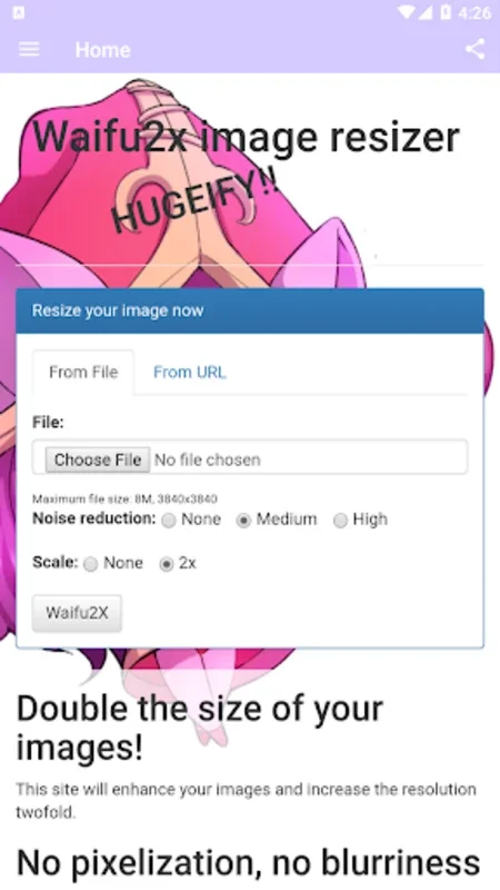 Waifu2x - Image Resizer for Android: Enhance Images