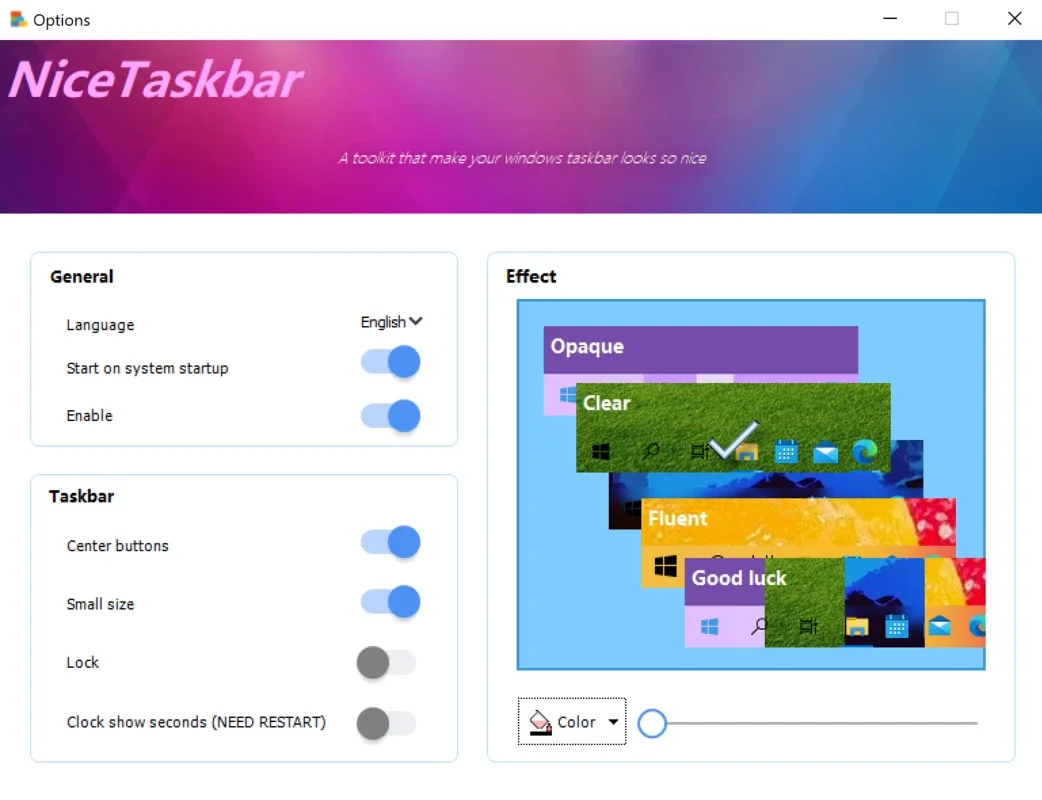 NiceTaskbar for Windows - Make Your Taskbar Transparent