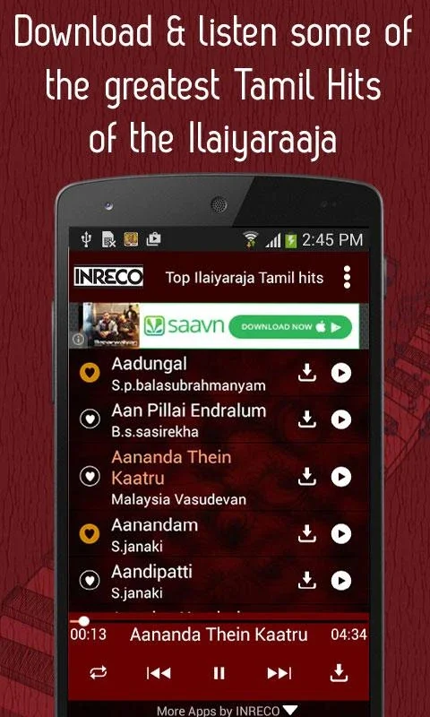 Top Ilaiyaraaja Tamil Songs for Android - Enjoy Rich Melodies