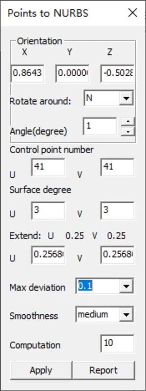 Point cloud to NURBS for Windows - Transform Point Clouds