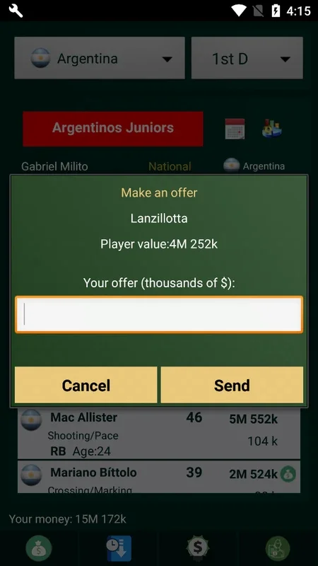 Cyberfoot for Android: Immersive Soccer Team Management