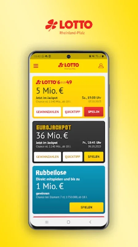 Lotto-App Rheinland-Pfalz for Android - Secure Lottery Experience