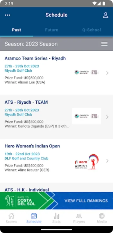 Ladies European Tour for Android - Get Real-time Updates