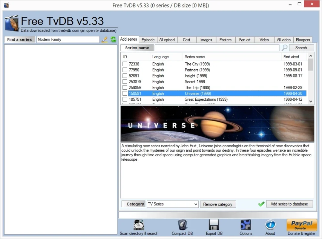 Free TvDB for Windows - Organize Your Multimedia