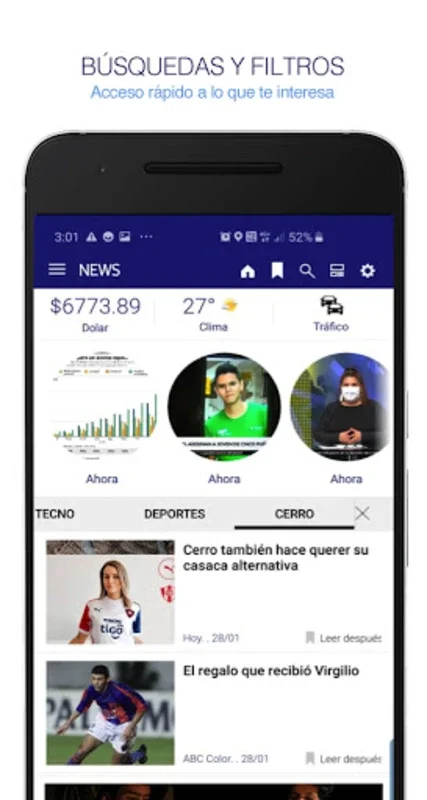 News Paraguay. Noticias y Peri for Android - Real-Time News App