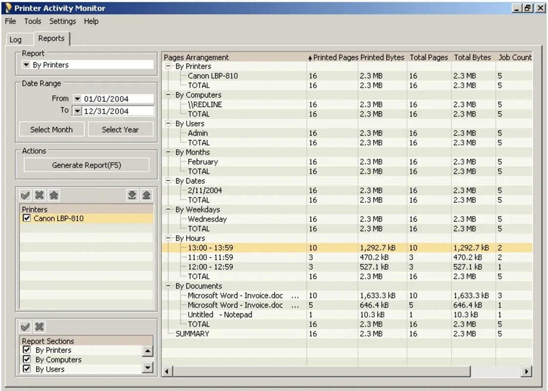 Printer Activity Monitor for Windows - Manage and Reduce Printing Costs