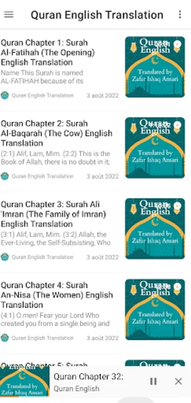 Quran Translated in English for Android - Spiritual Companion