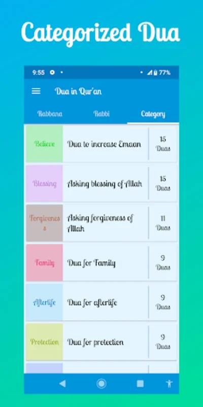 Dua in Quran - Offline~by word for Android - No Downloading Required