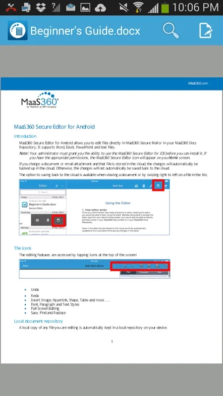 MaaS360 Secure Viewer for Android - Secure Document Access