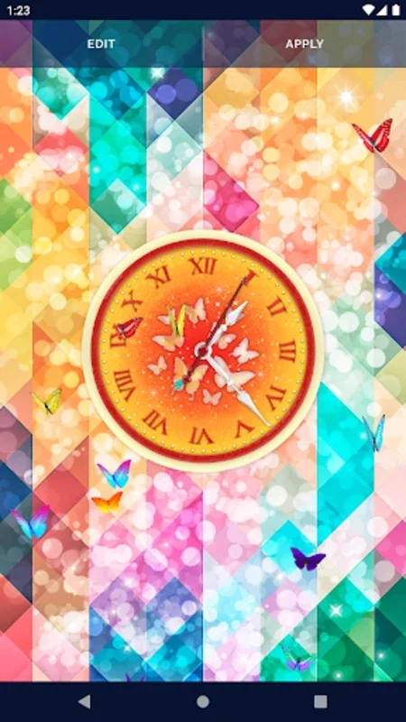 Butterfly Analog Clock Wallpaper for Android - Elegant and Vivid