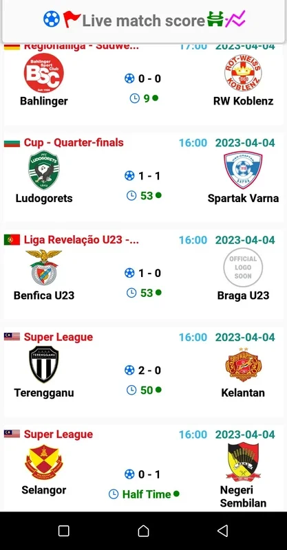 Live Football Score for Android - Real-Time Updates